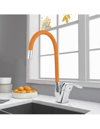 Robinet mitigeur flexible pivotant pour évier...