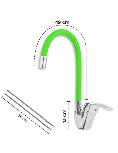 Robinet mitigeur flexible pivotant pour évier...