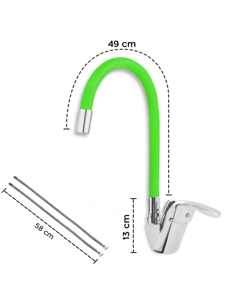 Robinet mitigeur flexible pivotant pour évier de cuisine