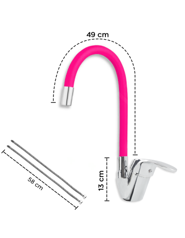 Robinet mitigeur flexible pivotant pour évier...
