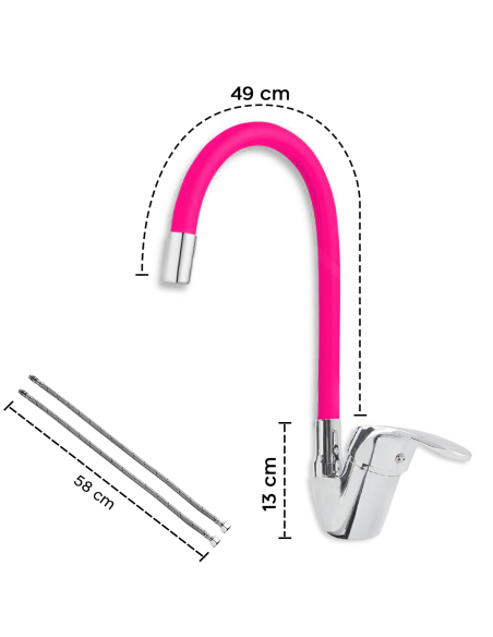 Robinet mitigeur flexible pivotant pour évier de cuisine