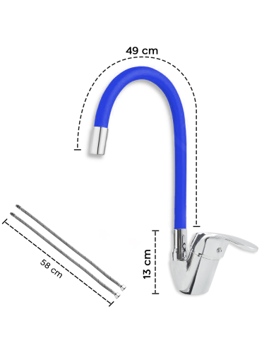 Robinet mitigeur flexible pivotant pour évier...