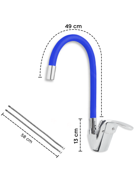 Robinet mitigeur flexible pivotant pour évier de cuisine