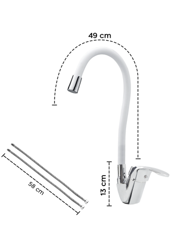 Robinet mitigeur flexible pivotant pour évier...