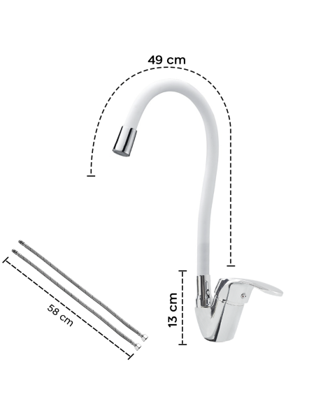 Robinet mitigeur flexible pivotant pour évier de cuisine