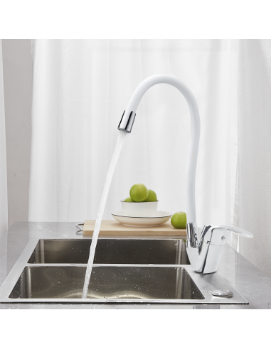 Robinet mitigeur flexible pivotant pour évier...