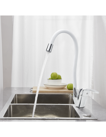 Robinet mitigeur flexible pivotant pour évier de cuisine