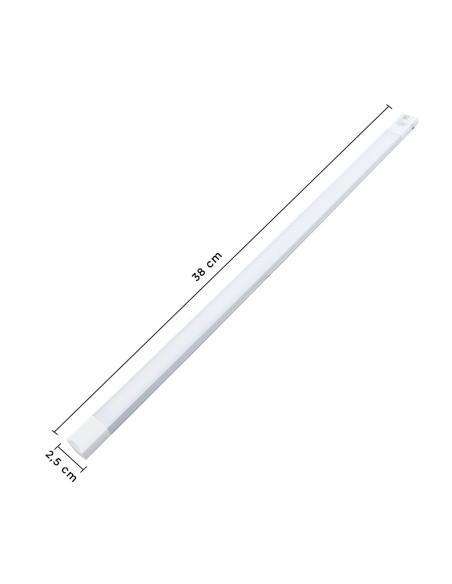 Strip 28 LED lumière chaude pour placard 38cm détecteur mouvement rechargeable