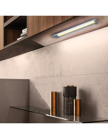 Réglette 28 LED lumière naturelle armoire 38cm détecteur mouvement rechargeable