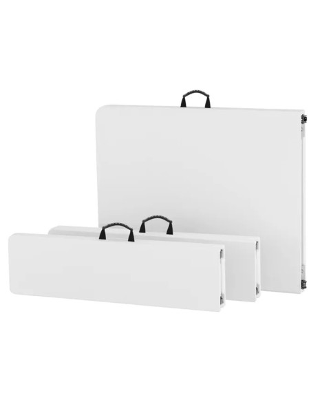 Set de table 2 bancs pliants en plastique blanc pour jardin, camping, bar