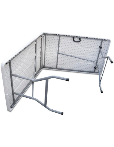 Set de table 2 bancs pliants en plastique blanc...