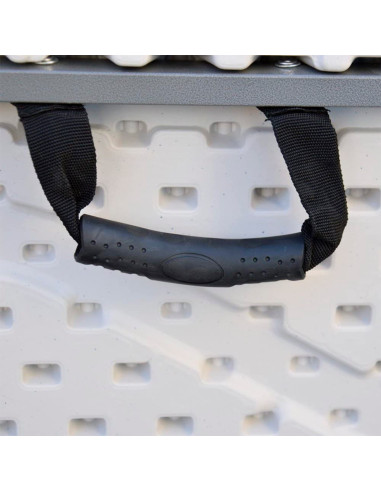 Set de table 2 bancs pliants en plastique blanc...