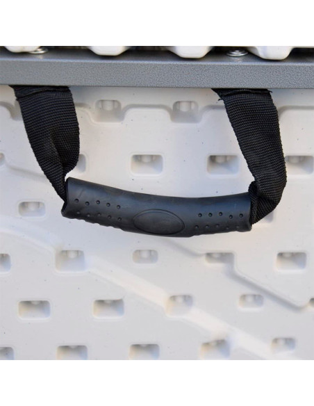 Set de table 2 bancs pliants en plastique blanc pour jardin, camping, bar