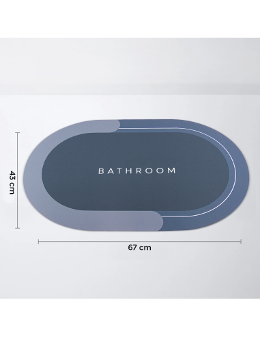 Tapis de bain ovale antidérapant 43x67cm en microfibre absorbante Douche