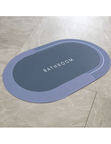 Tapis de bain ovale antidérapant 43x67cm en...