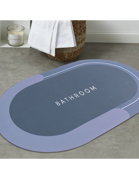 Tapis de bain ovale antidérapant 43x67cm en microfibre absorbante Douche