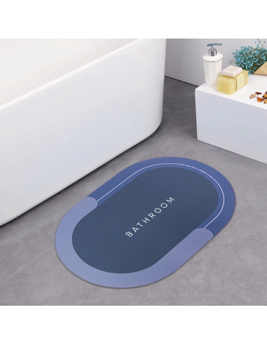 Tapis de bain ovale antidérapant 43x67cm en...