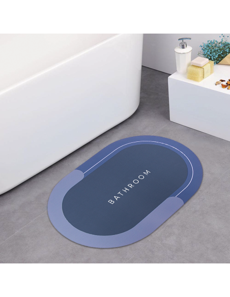 Tapis de bain ovale antidérapant 43x67cm en microfibre absorbante Douche