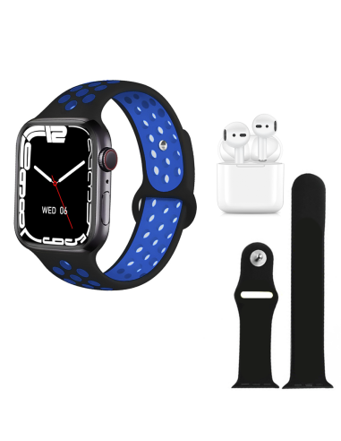 Smartwatch W26 PRO MAX Série 8 avec écouteurs et double sangle de sport Fitness Bleu