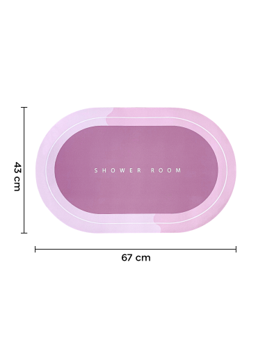 Tapis de douche antidérapant Oval ROSE 43x67cm...