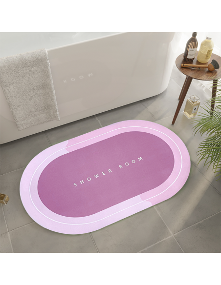 Tapis de douche antidérapant Oval ROSE 43x67cm Microfibre absorbante