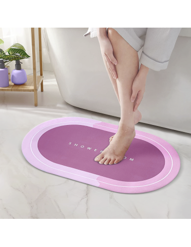 Tapis de douche antidérapant Oval ROSE 43x67cm...