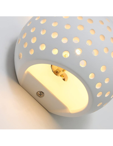 Applique en plâtre G9 Plafonnier perforé double...