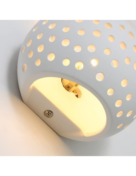 Applique en plâtre G9 Plafonnier perforé double émission lumineuse