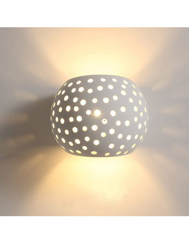 Applique en plâtre G9 Plafonnier perforé double...