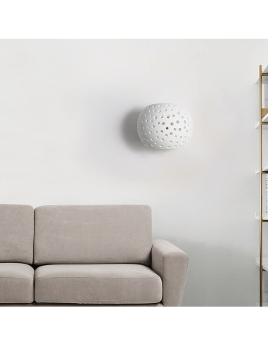 Applique en plâtre G9 Plafonnier perforé double...