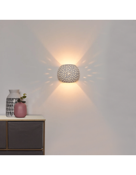 Applique en plâtre G9 Plafonnier perforé double émission lumineuse