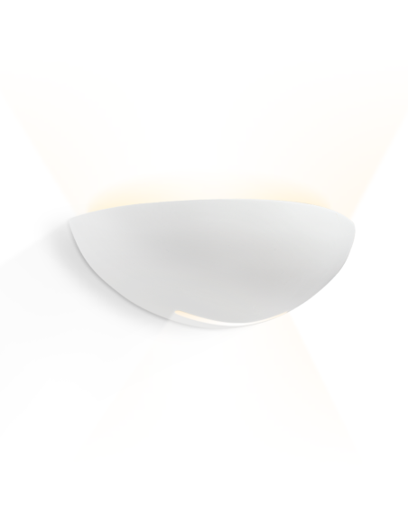 Applique demi-lune en plâtre E27 Double Emission Lumineuse