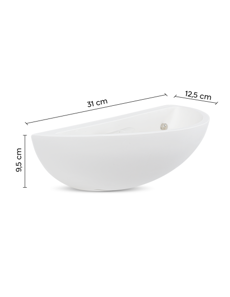 Applique demi-lune en plâtre E27 Double Emission Lumineuse