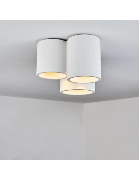 Applique murale en plâtre à peindre Plafonniers GU10 à 3 cylindres Attack