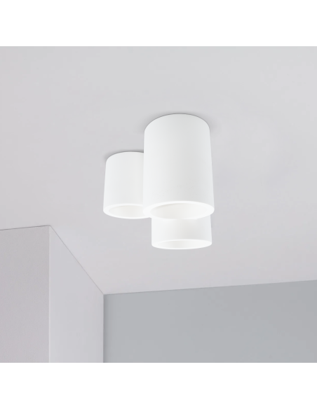 Applique murale en plâtre à peindre Plafonniers GU10 à 3 cylindres Attack