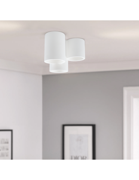 Applique murale en plâtre à peindre Plafonniers GU10 à 3 cylindres Attack