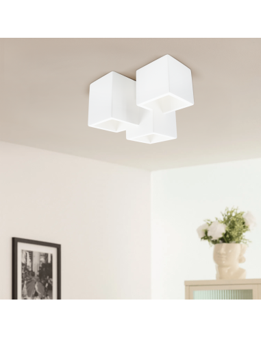 Applique murale en plâtre Pintable avec 3...