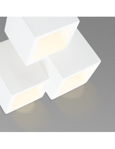 Applique murale en plâtre Pintable avec 3...