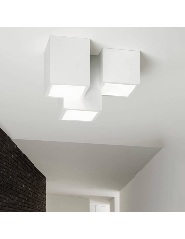 Applique murale en plâtre Pintable avec 3...