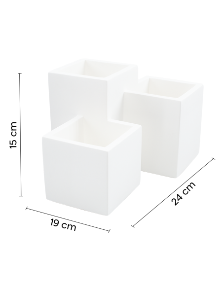Applique murale en plâtre Pintable avec 3 plafonniers carrés GU10 Attack