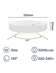 Plafonnier LED orbital 32W lumière blanche 6000K Applique... 2