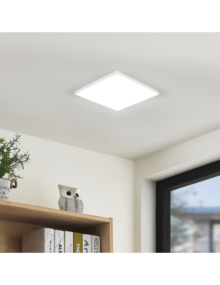 Plafonnier LED 32W lumière blanche 6000K slim carré pour intérieurs