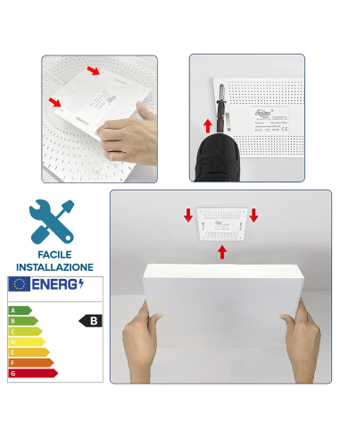 Plafonnier LED 32W lumière blanche 6000K slim...