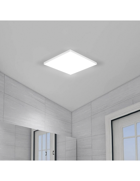 Plafonnier LED orbite 22W lumière blanche 6000K pour intérieur carré mince