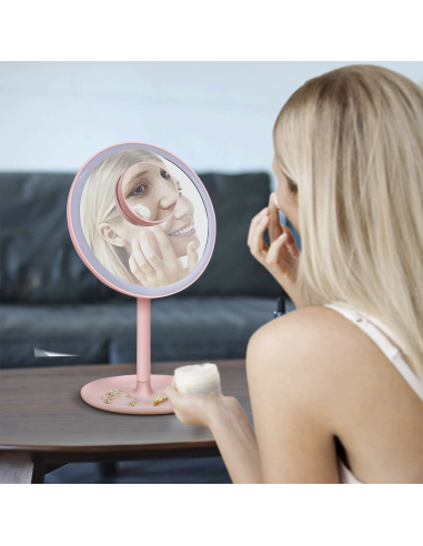 Miroir cosmétique de table à LED Lampe de...