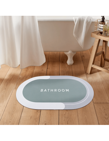 Tapis de bain ovale antidérapant 43x67cm en...