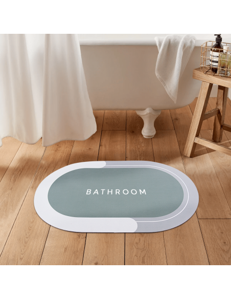 Tapis de bain ovale antidérapant 43x67cm en microfibre absorbante Douche