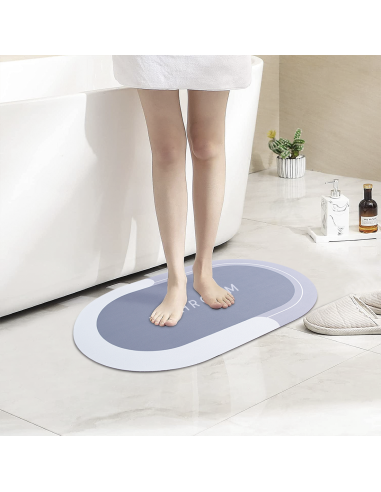 Tapis de bain ovale antidérapant 43x67cm en...