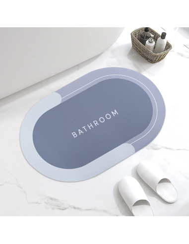 Tapis de bain ovale antidérapant 43x67cm en...