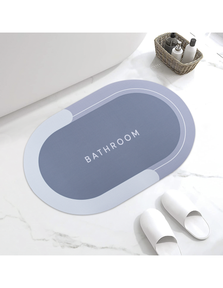 Tapis de bain ovale antidérapant 43x67cm en microfibre absorbante Douche